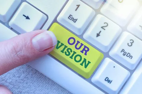 Conceptual caption Our Vision. Concept meaning an aspirational description of Foto stock