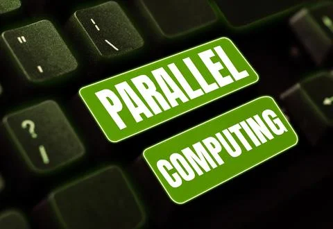 Conceptual caption Parallel Computing. Business concept simultaneous calculation 스톡 사진