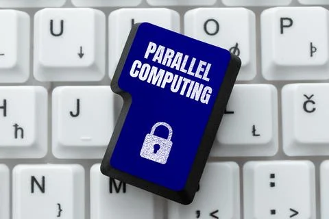 Conceptual caption Parallel Computing. Business showcase simultaneous Fotos Stock