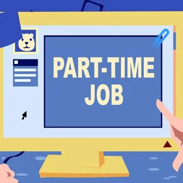Conceptual caption Part Time Job. Business idea Weekender Freelance Casual OJT Stock Illustration