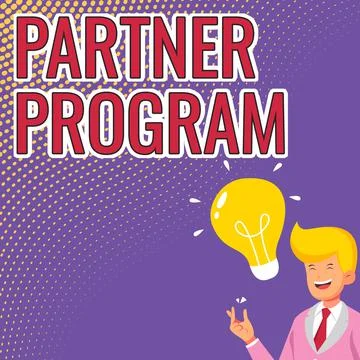 Conceptual caption Partner Program. Word for business strategy vendors use to Stock Illustration