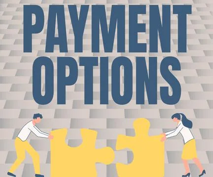 Conceptual caption Payment Options. Internet Concept The way of chosen to Stock Illustration