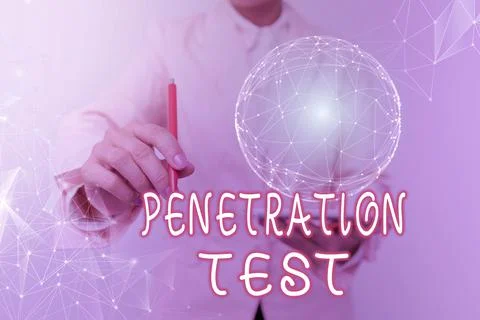 Conceptual caption Penetration Test. Internet Concept authorized simulated Foto stock