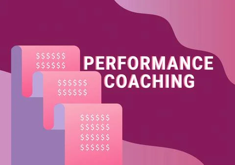 Conceptual caption Performance Coaching, Word for Facilitate the Development  Stock Illustration