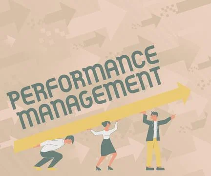 Conceptual caption Performance Management. Concept meaning Improve Employee Illustrazione stock