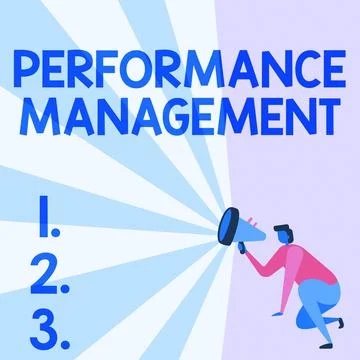 Conceptual caption Performance Management. Word for ongoing process of Ilustración de archivo