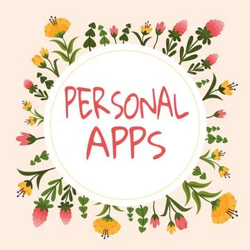 Conceptual caption Personal Apps. Internet Concept Organizer Online Calendar Stockillustratie