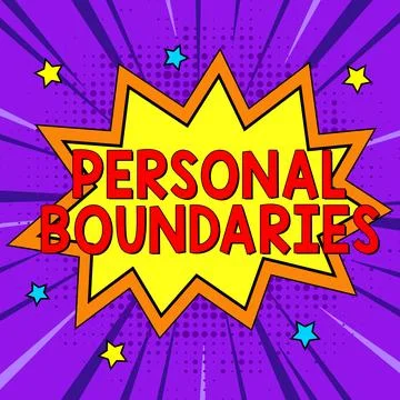 Conceptual caption Personal Boundaries. Word for something that indicates limit Stock Illustration