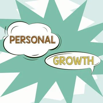 Conceptual caption Personal Growthimprove develop your skills qualities Learn Stock Illustration
