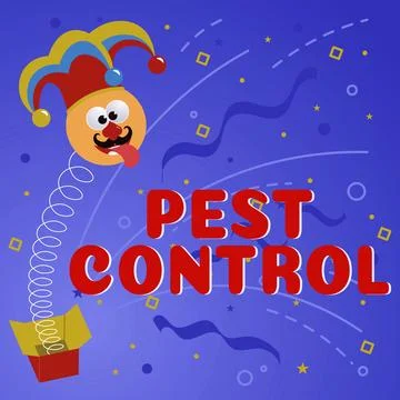 Conceptual caption Pest Control. Concept meaning Killing destructive insects Stock Illustration