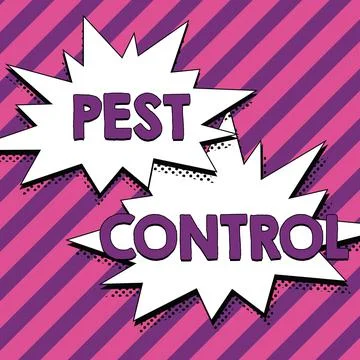 Conceptual caption Pest Control. Word for Killing destructive insects that Stock Illustration