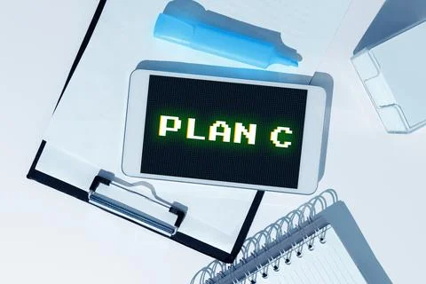 Conceptual caption Plan C. Business overview ones last Backup strategy detailed Foto stock