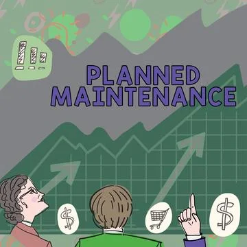 Conceptual caption Planned Maintenance. Word for Check ups to be done Scheduled Stock-Illustration