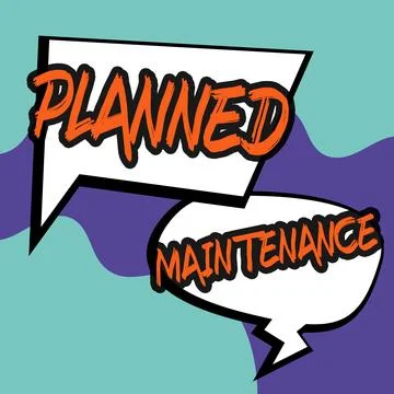 Conceptual caption Planned Maintenance. Word for Check ups to be done Scheduled Stock-Illustration