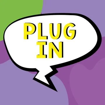 Conceptual caption Plug In. Internet Concept putting device into electricity to 스톡 일러스트