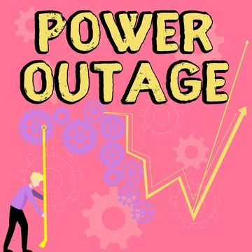 Conceptual caption Power Outage. Internet Concept The ability to influence peers Ilustração Stock