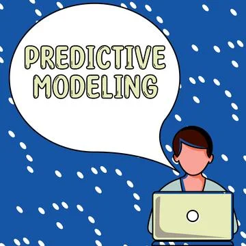 Conceptual caption Predictive Modeling. Conceptual photo maintenance strategy Stock Illustration