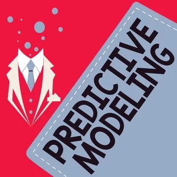 Conceptual caption Predictive Modeling. Word Written on maintenance strategy Stock Illustration