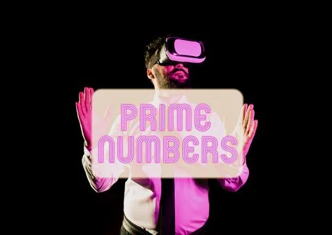 Conceptual caption Prime Numbers. Concept meaning a positive integer containing Stock Photos