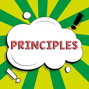 Conceptual caption Principles. Business idea fundamental truth that serves as Stock-Illustration