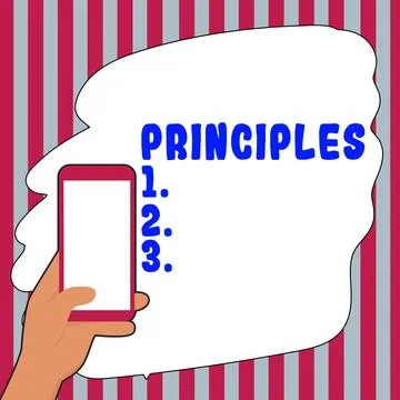 Conceptual caption Principles. Word Written on fundamental truth that serves as Stock-Illustration
