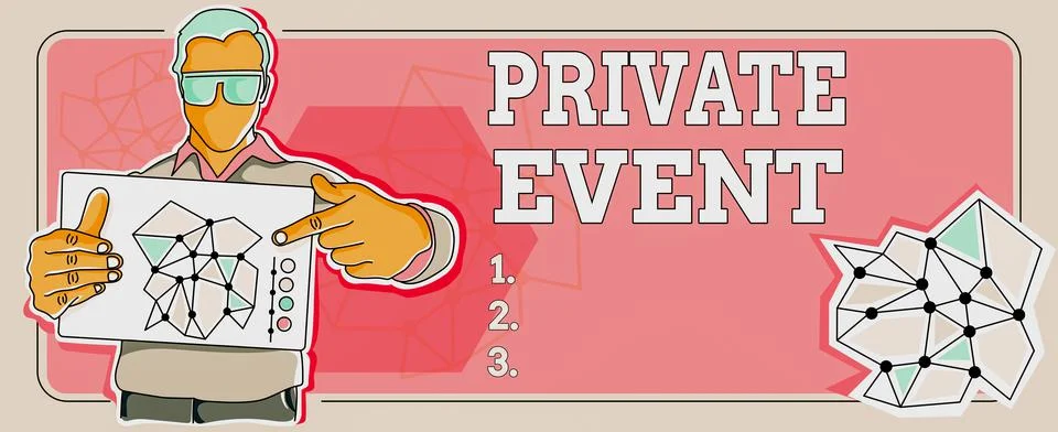 Conceptual caption Private Event. Conceptual photo Exclusive Reservations RSVP Stock Illustration