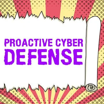 Conceptual caption Proactive Cyber Defense. Word Written on acting in front of a Stock Illustration