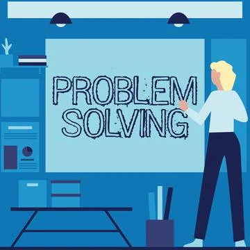 Conceptual caption Problem Solving. Business approach to find an answer or means Stock Illustration