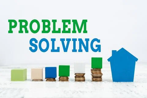 Conceptual caption Problem Solving. Conceptual photo to find an answer or means Stock Photos