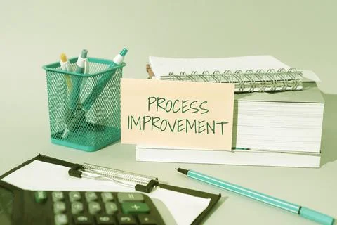 Conceptual caption Process Improvement. Business approach Optimization Meet New Foto stock