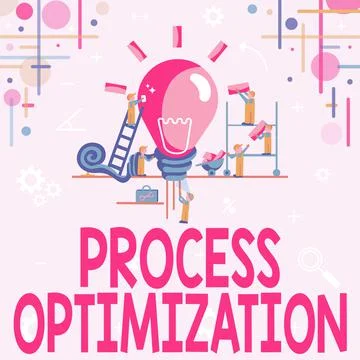 Conceptual caption Process Optimization. Internet Concept Improve Organizations Stock Illustration