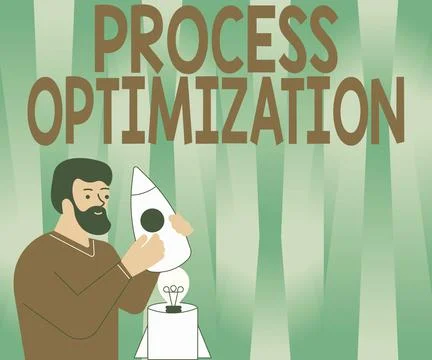 Conceptual caption Process Optimization. Word Written on Improve Organizations Stock Illustration