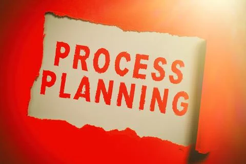 Conceptual caption Process Planning. Business overview the development of goals Stock Photos