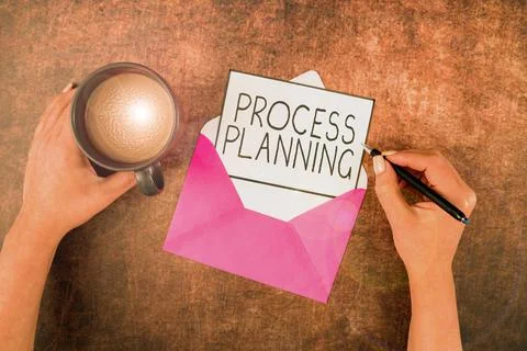 Conceptual caption Process Planning. Business approach the development of goals Stock Photos