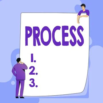 Conceptual caption Process. Word Written on Standard procedures how to handle a Illustration