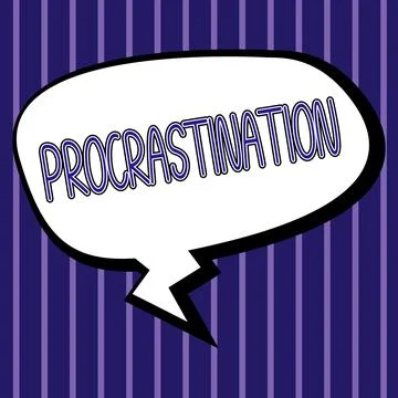 Conceptual caption Procrastination. Business approach Delay or Postpone Illustrazione stock