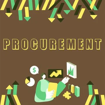 Conceptual caption Procurement. Business showcase Procuring Purchase of Stock Illustration