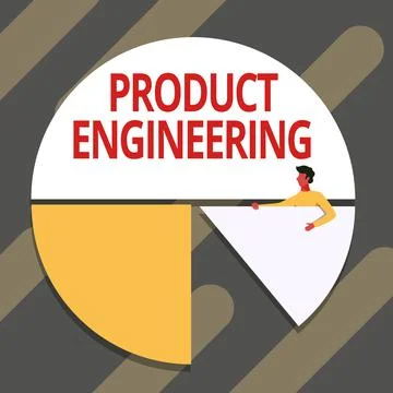 Conceptual caption Product Engineering. Business overview process of designing Stock Illustration