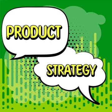 Conceptual caption Product Strategy. Concept meaning long term plan development Illustrazione stock