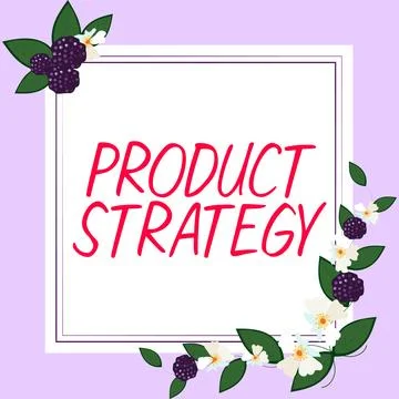 Conceptual caption Product Strategy. Concept meaning long term plan development Illustrazione stock