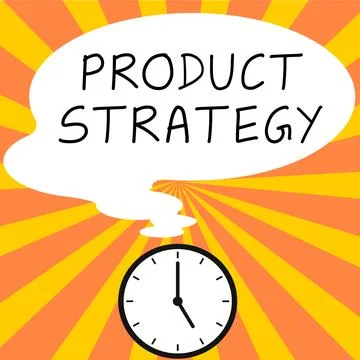 Conceptual caption Product Strategy. Concept meaning long term plan development Illustrazione stock