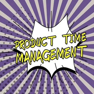 Conceptual caption Product Time Management. Business approach process of Stock Illustration