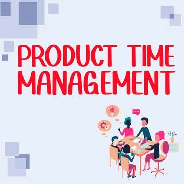 Conceptual caption Product Time Management. Business showcase process of Stock Illustration
