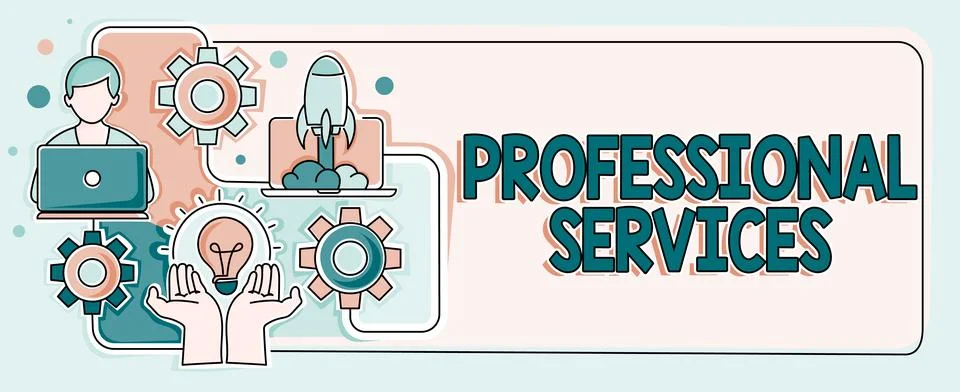 Conceptual caption Professional Services. Internet Concept offer Knowledge based Ilustración de archivo