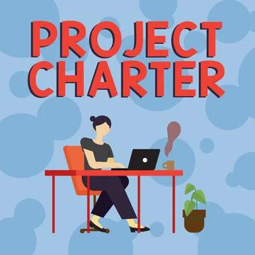 Conceptual caption Project Charter. Business concept typically short formal Stock Illustration