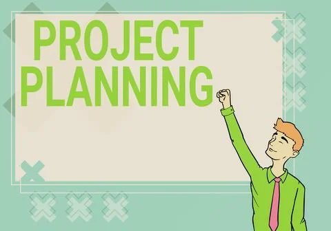 Conceptual caption Project Planning. Conceptual photo schedules such as Gantt Stock-Illustration