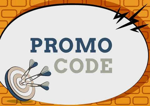 Conceptual caption Promo Code. Business showcase letters or numbers that allows Stock Illustration