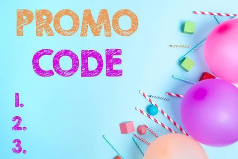 Conceptual caption Promo Code. Business overview letters or numbers that allows Stock-Fotos