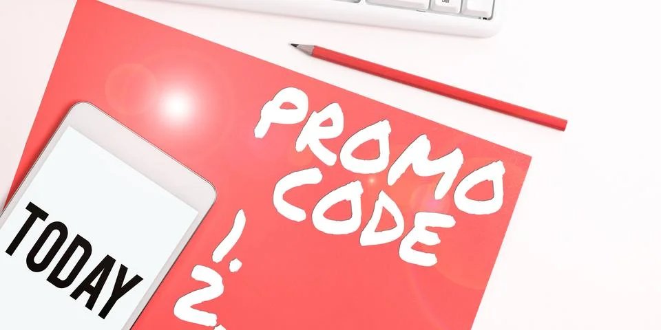 Conceptual caption Promo Code. Business approach digital numbers that give you Stock Photos