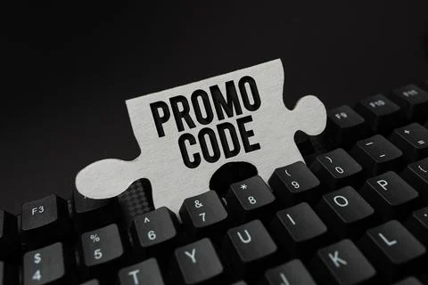 Conceptual caption Promo Code. Conceptual photo digital numbers that give you Foto stock